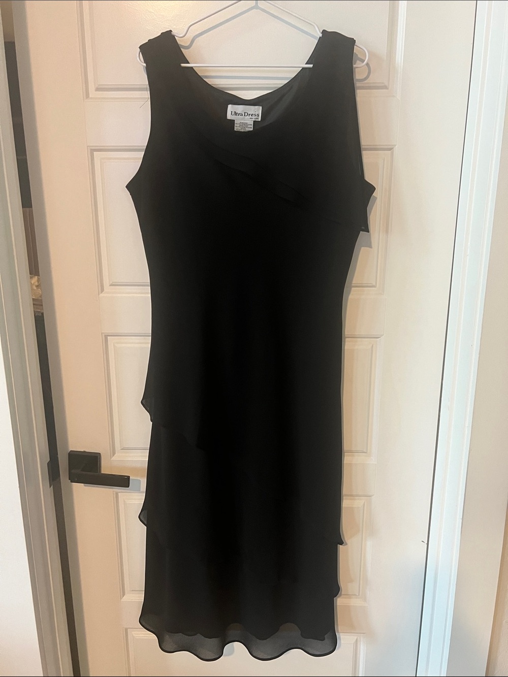 Ultra Dress Collection Black Layered Sleeveless Chiffon Dress